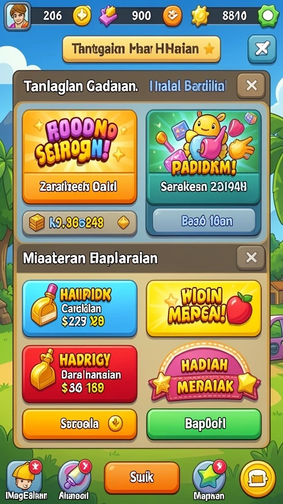 Tampilan menu utama yang menarik dan intuitif.