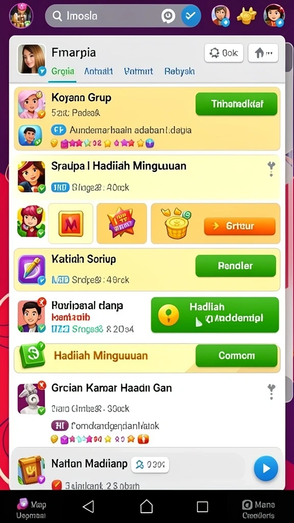 Fitur chat yang membuat permainan lebih interaktif.